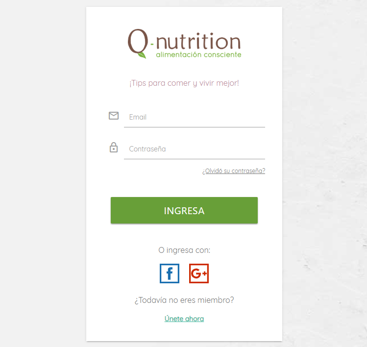 Proyecto Red Social: Q-Nutrition